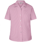 Woven Stripe Short Sleeve, Non Iron Revere Collar Blouse - Twin Pack (Made To Order)